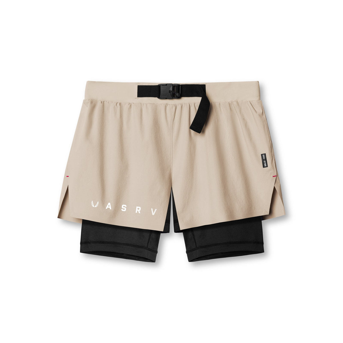 0786. Ripstop 3" Belt Pack Short - Beige/Black | ASRV