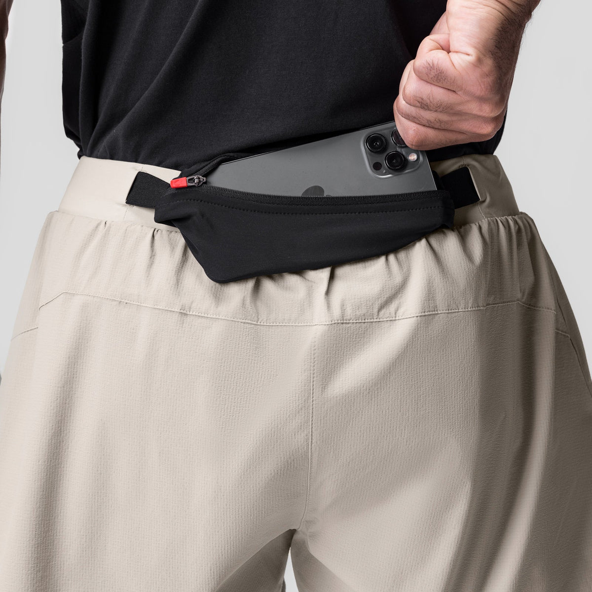 0786. Ripstop 3" Belt Pack Short - Beige/Black | ASRV