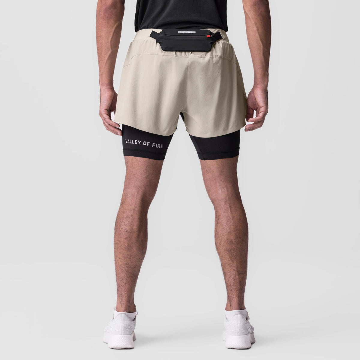 0786. Ripstop 3" Belt Pack Short - Beige/Black | ASRV