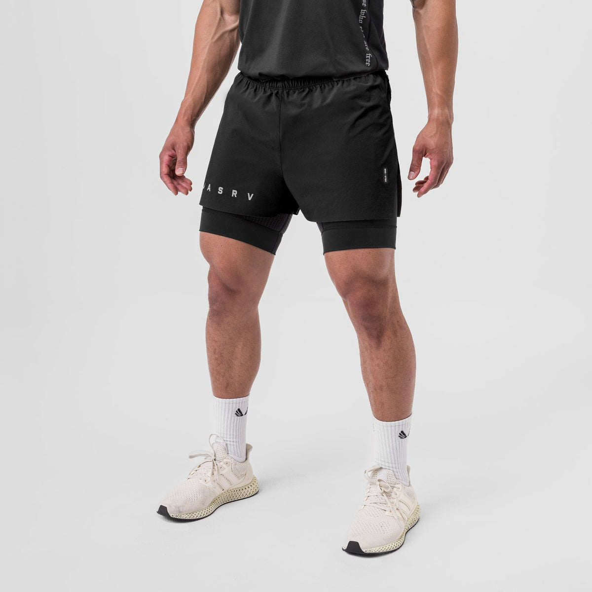 0752. Ripstop 3" High Split Liner Short - Black/Black | ASRV