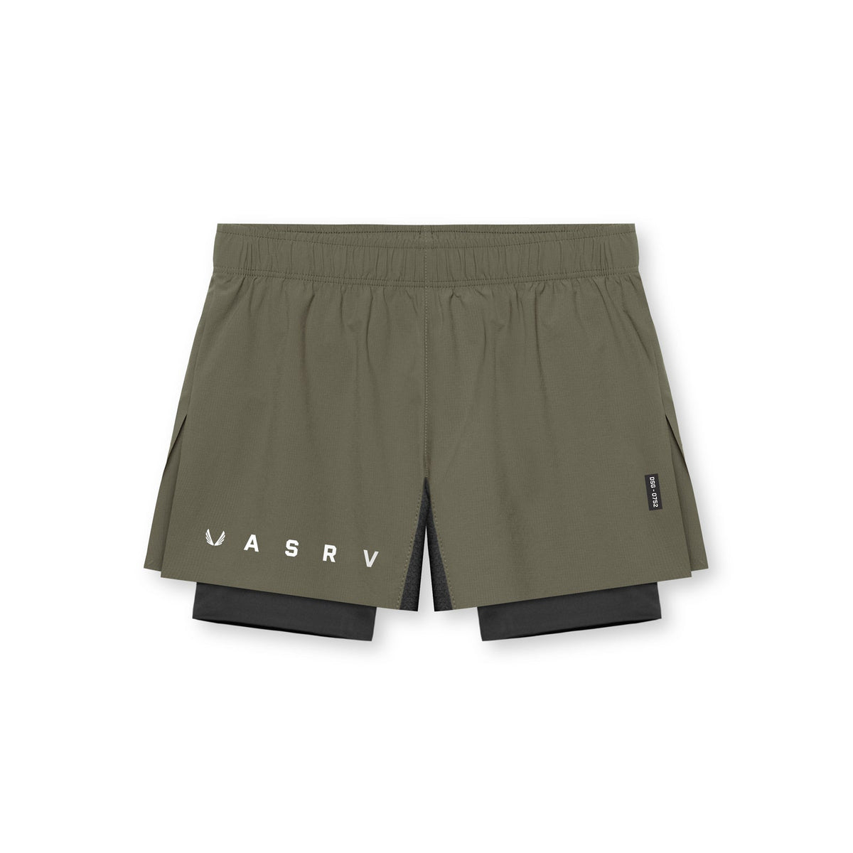 0752. Ripstop 3" High Split Liner Short - Olive/Black | ASRV