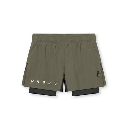 0752. Ripstop 3" High Split Liner Short - Olive/Black | ASRV