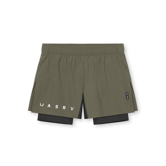 0752. Ripstop 3" High Split Liner Short - Olive/Black | ASRV