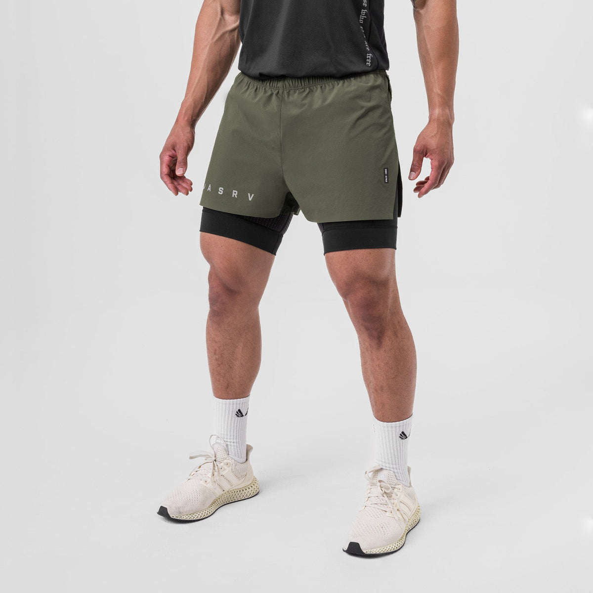 0752. Ripstop 3" High Split Liner Short - Olive/Black | ASRV