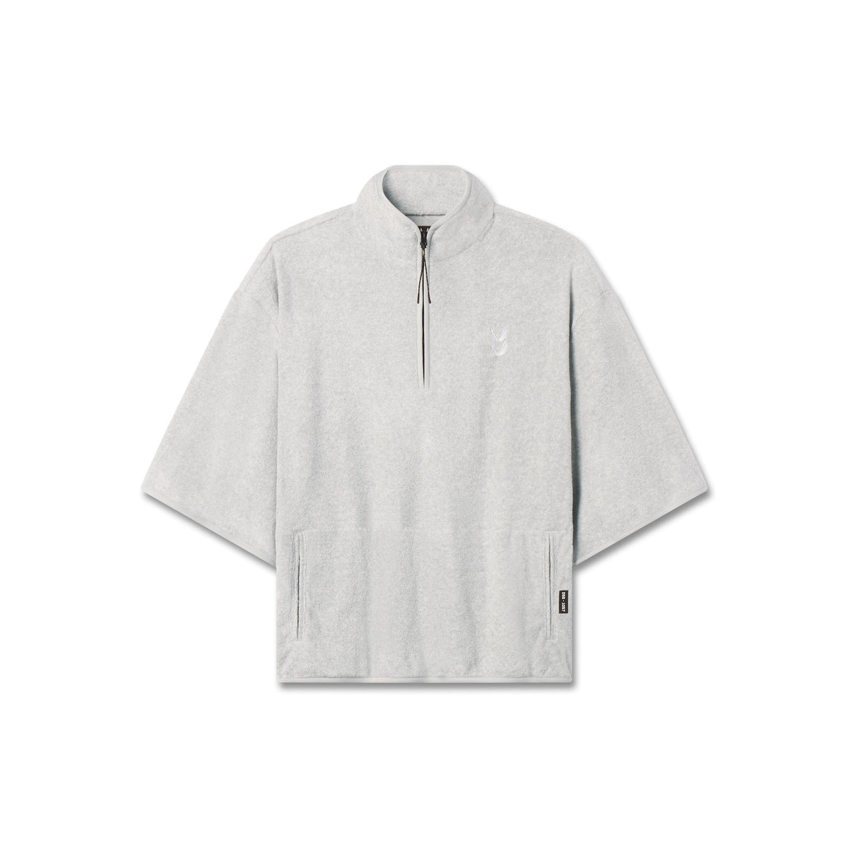 1057. Towel Terry Quarter Zip Oversized Tee - Heather Grey | ASRV