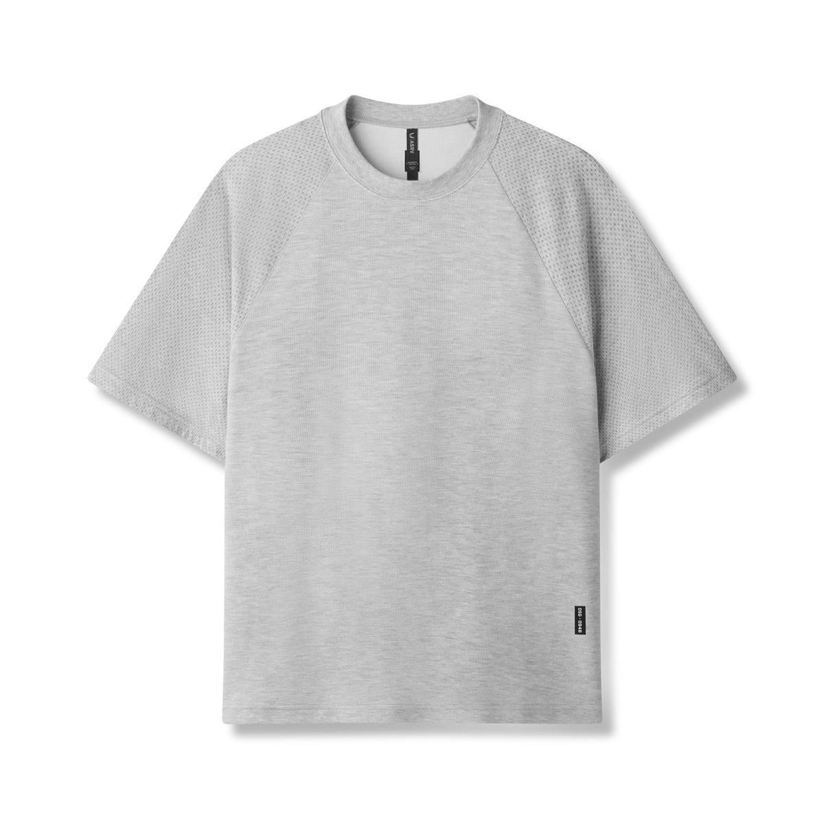 0946. Waffle Knit Oversized Tee - Heather Grey | ASRV