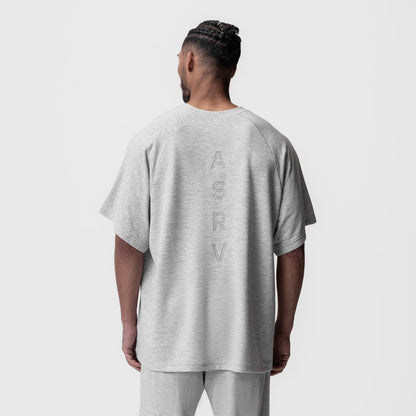 0946. Waffle Knit Oversized Tee - Heather Grey | ASRV