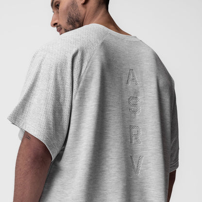 0946. Waffle Knit Oversized Tee - Heather Grey | ASRV