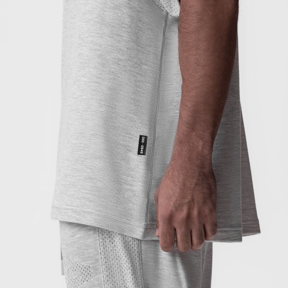 0946. Waffle Knit Oversized Tee - Heather Grey | ASRV