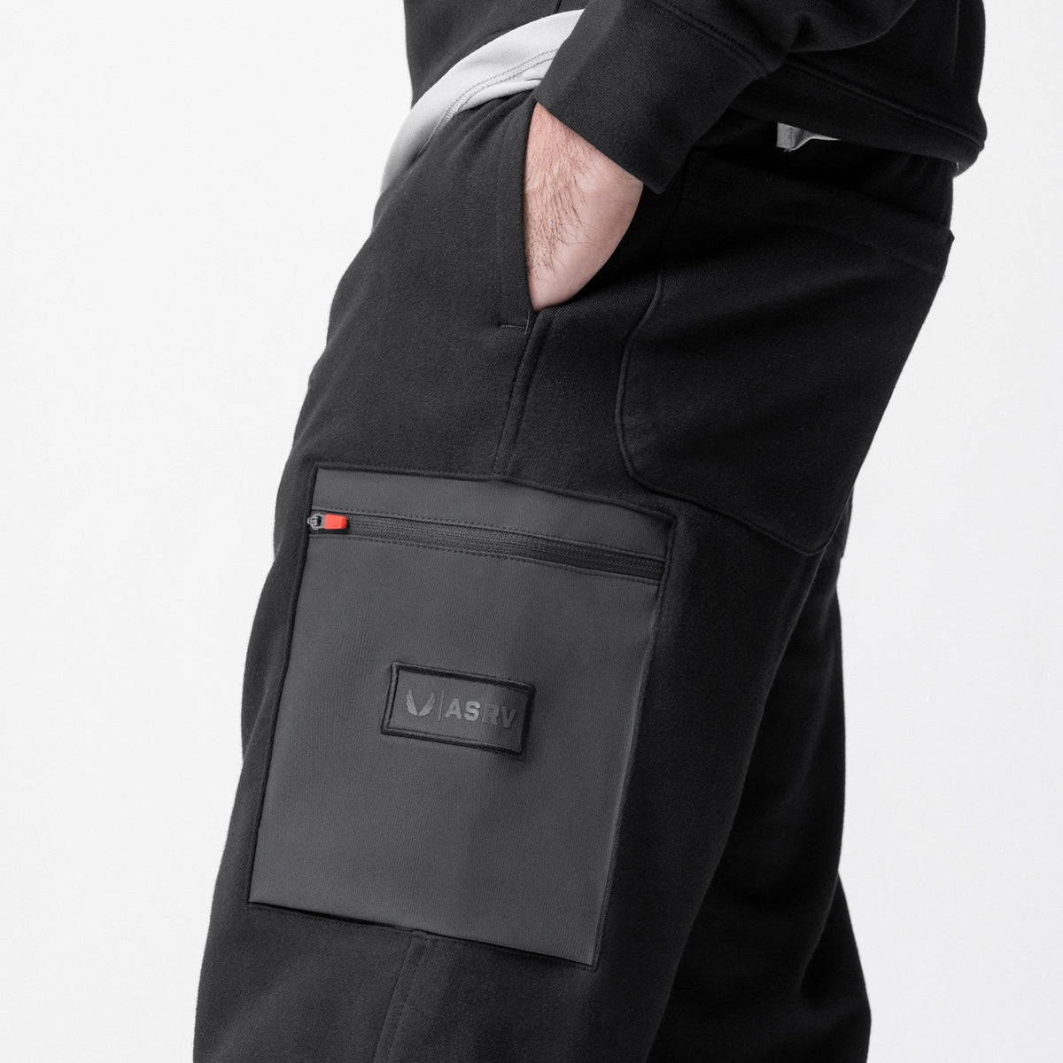 0736. Tech-Terry™ Cinch Cargo Jogger - Black | ASRV