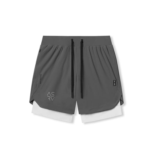 0866. Tetra-Lite® 7" Liner Short - Space Grey "Cyber"/White | ASRV