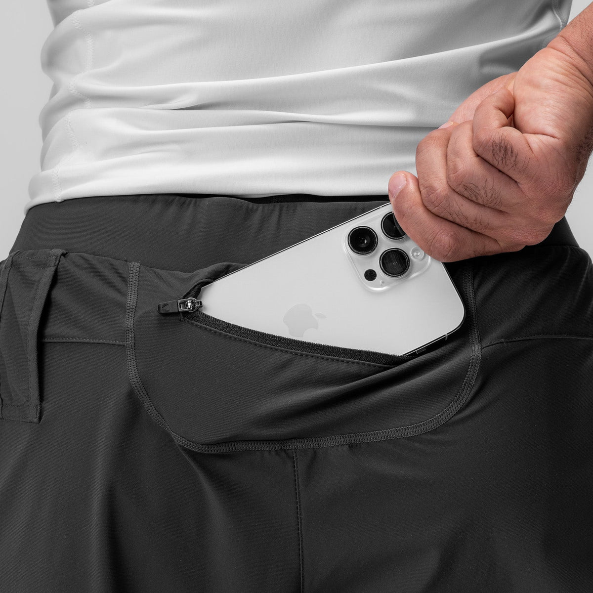 0866. Tetra-Lite® 7" Liner Short - Space Grey "Cyber"/White | ASRV
