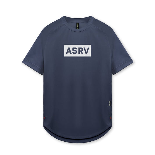 0660. AeroSilver® Established Tee - Navy "Box Logo" | ASRV