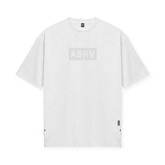 0822. AeroSilver® Oversized Tee - White "Box Logo" | ASRV