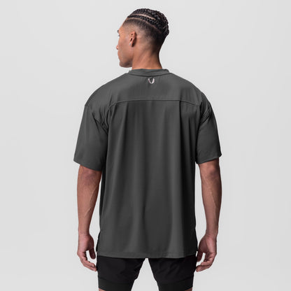 0822. AeroSilver® Oversized Tee - Space Grey "Box Logo" | ASRV