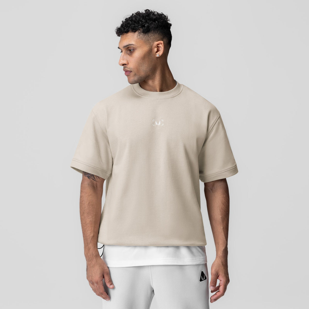 1026. Herringbone Terry Oversized Cinch Tee - Chai | ASRV