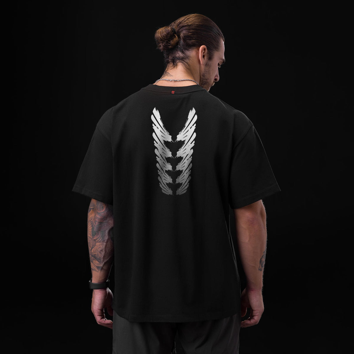 0797. Tech Essential™ Relaxed Tee - Black "Brush Stroke" | ASRV