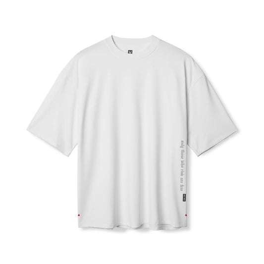 0841. 3D-Lite® 2.0 Lycra® 3/4-Sleeve Oversized Tee - White "OTWR" | ASRV