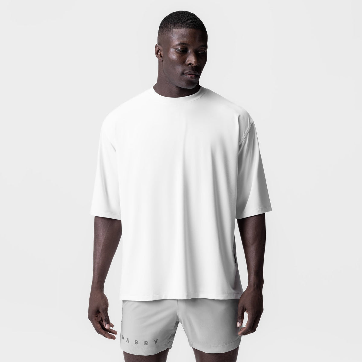 0841. 3D-Lite® 2.0 Lycra® 3/4-Sleeve Oversized Tee - White "OTWR" | ASRV
