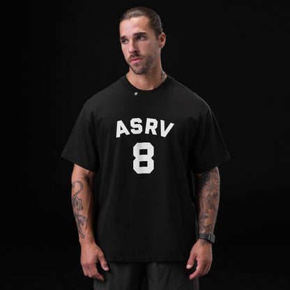0797. Tech Essential™ Relaxed Tee - Black "ASRV 8" | ASRV
