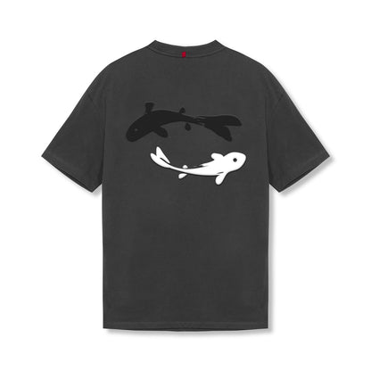 0797. Tech Essential™ Relaxed Tee - Space Grey "Koi" | ASRV