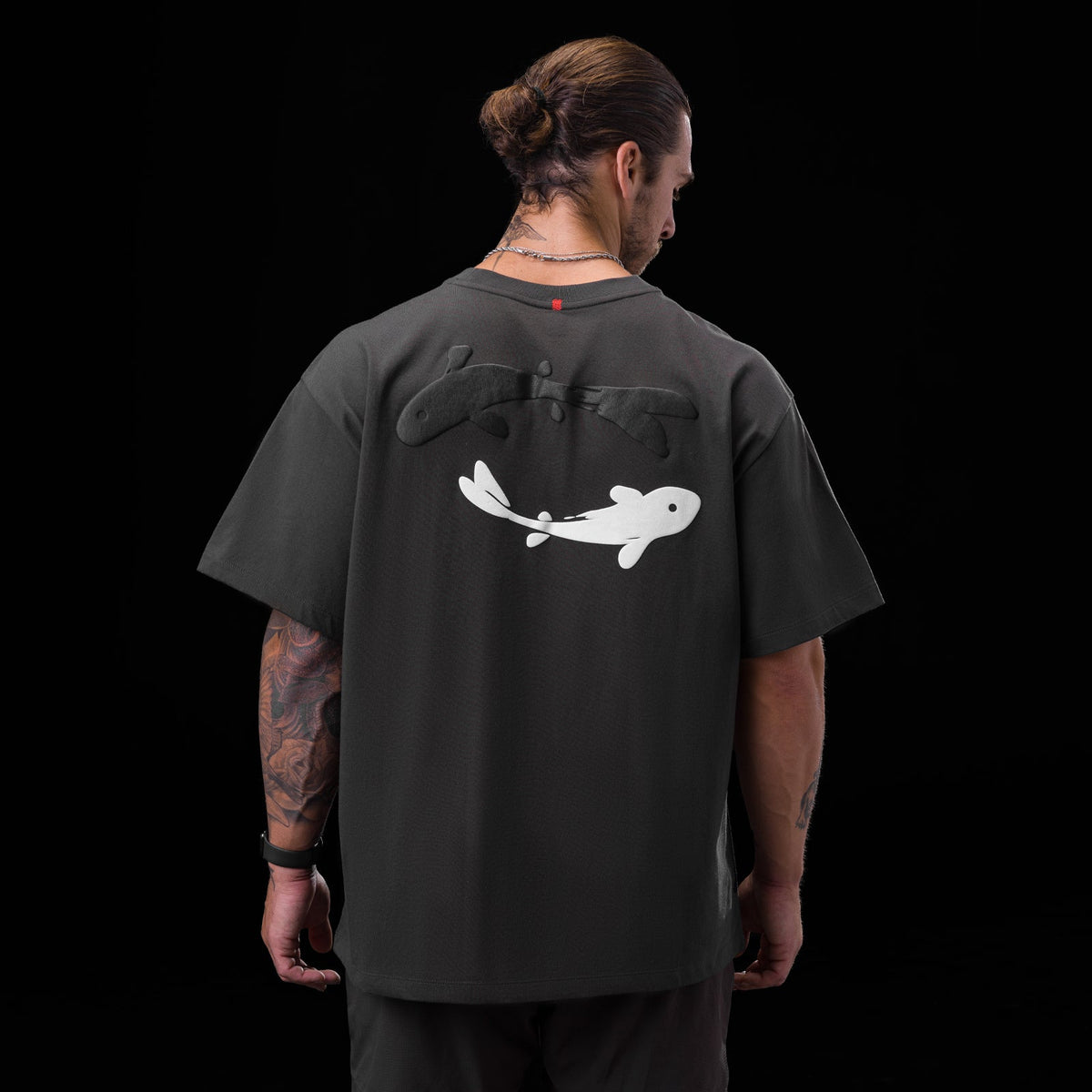 0797. Tech Essential™ Relaxed Tee - Space Grey "Koi" | ASRV