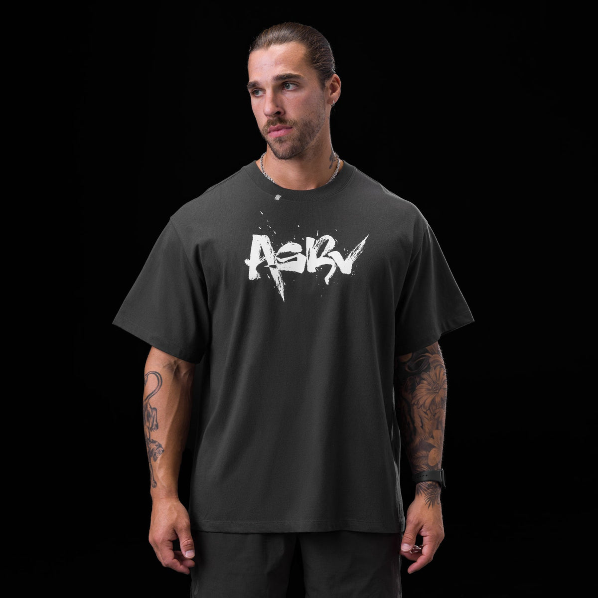 0797. Tech Essential™ Relaxed Tee - Space Grey "Koi" | ASRV