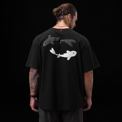 0797. Tech Essential™ Relaxed Tee - Black "Koi" | ASRV