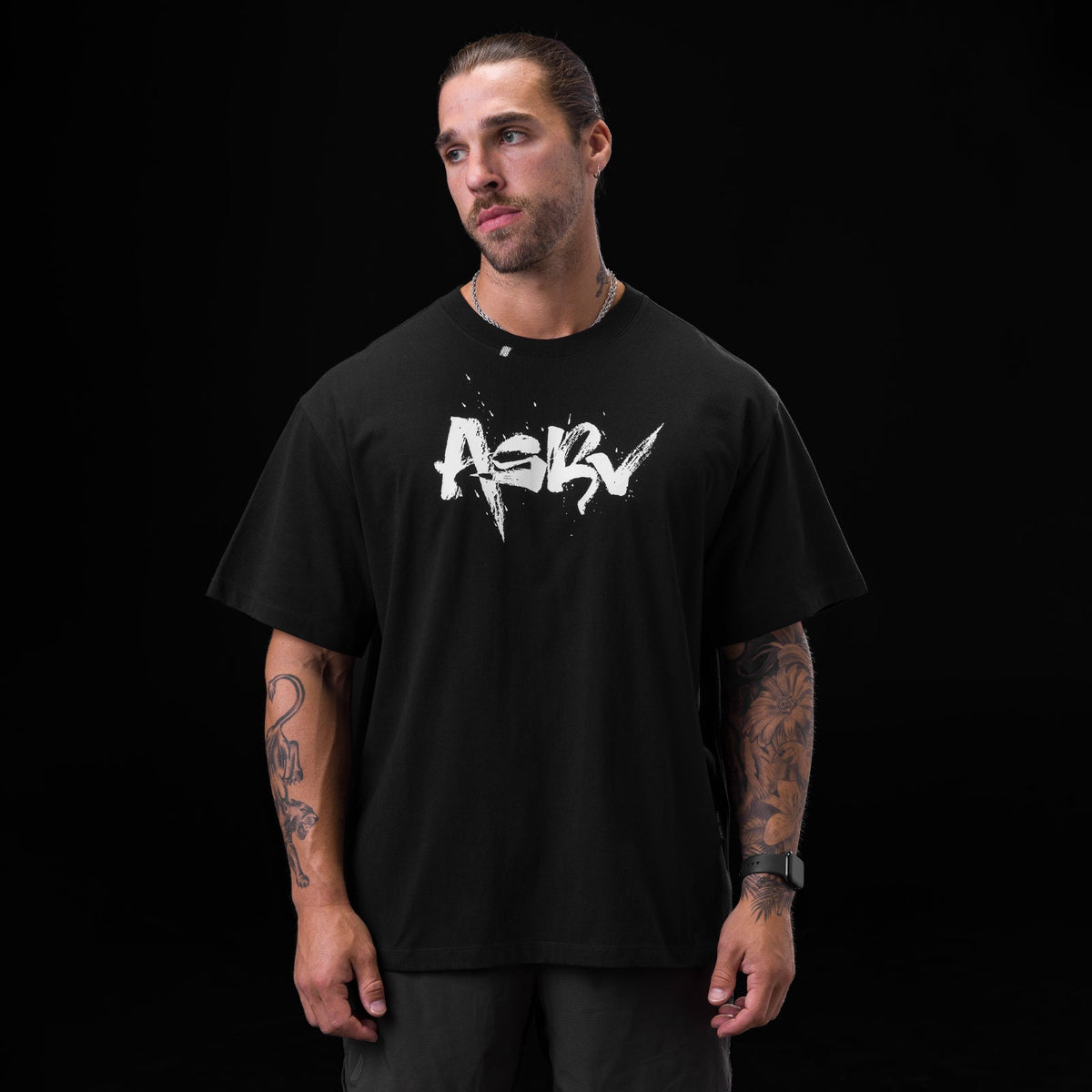 0797. Tech Essential™ Relaxed Tee - Black "Koi" | ASRV