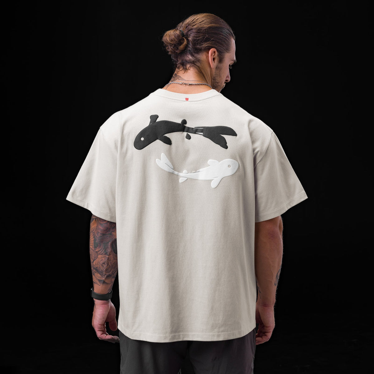 0797. Tech Essential™ Relaxed Tee - Stone "Koi" | ASRV