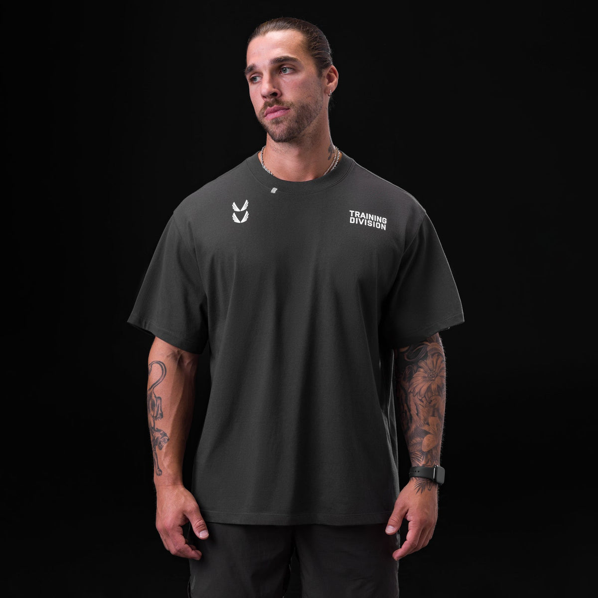 0797. Tech Essential™ Relaxed Tee - Space Grey "TD" | ASRV