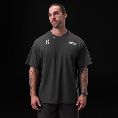 0797. Tech Essential™ Relaxed Tee - Space Grey "TD" | ASRV