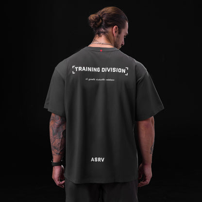 0797. Tech Essential™ Relaxed Tee - Space Grey "TD" | ASRV