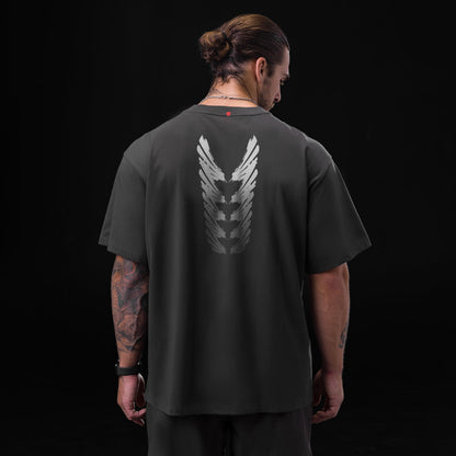 0797. Tech Essential™ Relaxed Tee - Space Grey "Brush Stroke" | ASRV
