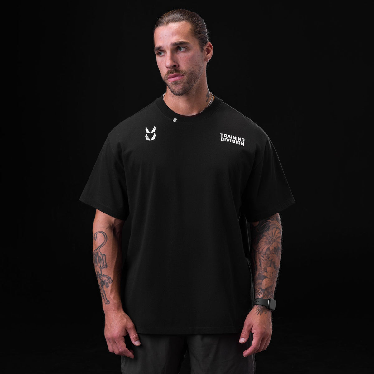 0797. Tech Essential™ Relaxed Tee - Black "TD" | ASRV