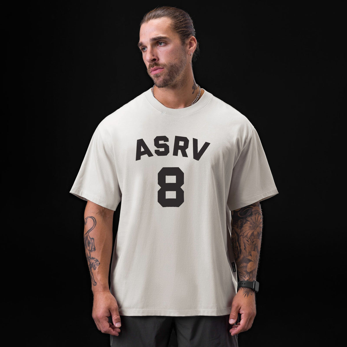 0797. Tech Essential™ Relaxed Tee - Stone "ASRV 8" | ASRV