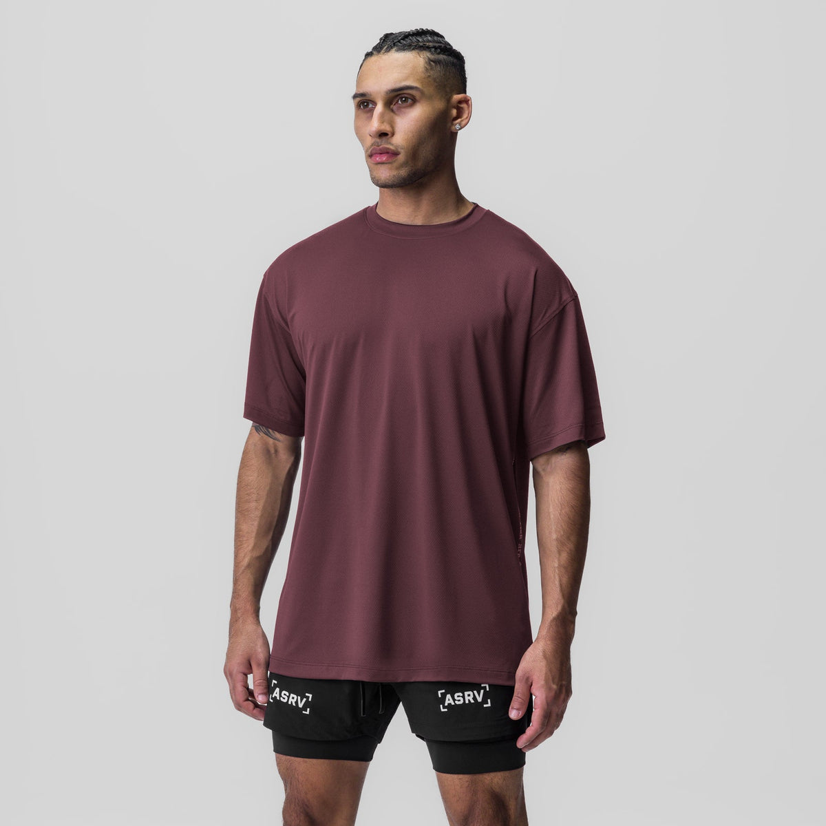 0822. AeroSilver® Oversized Tee - Plum | ASRV