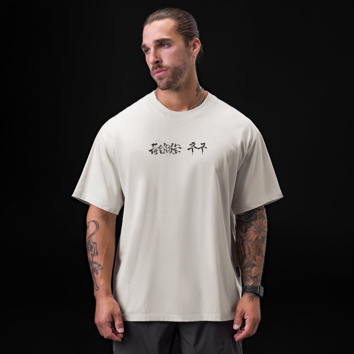 0797. Tech Essential™ Relaxed Tee - Stone "Brush Stroke" | ASRV