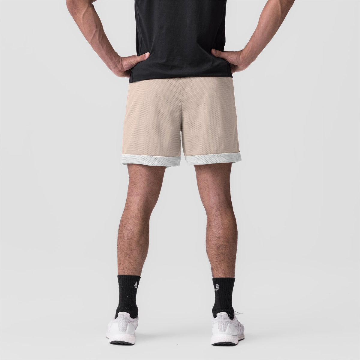 0795. SilverPlus™ Mesh Reversible Short - Beige/White | ASRV