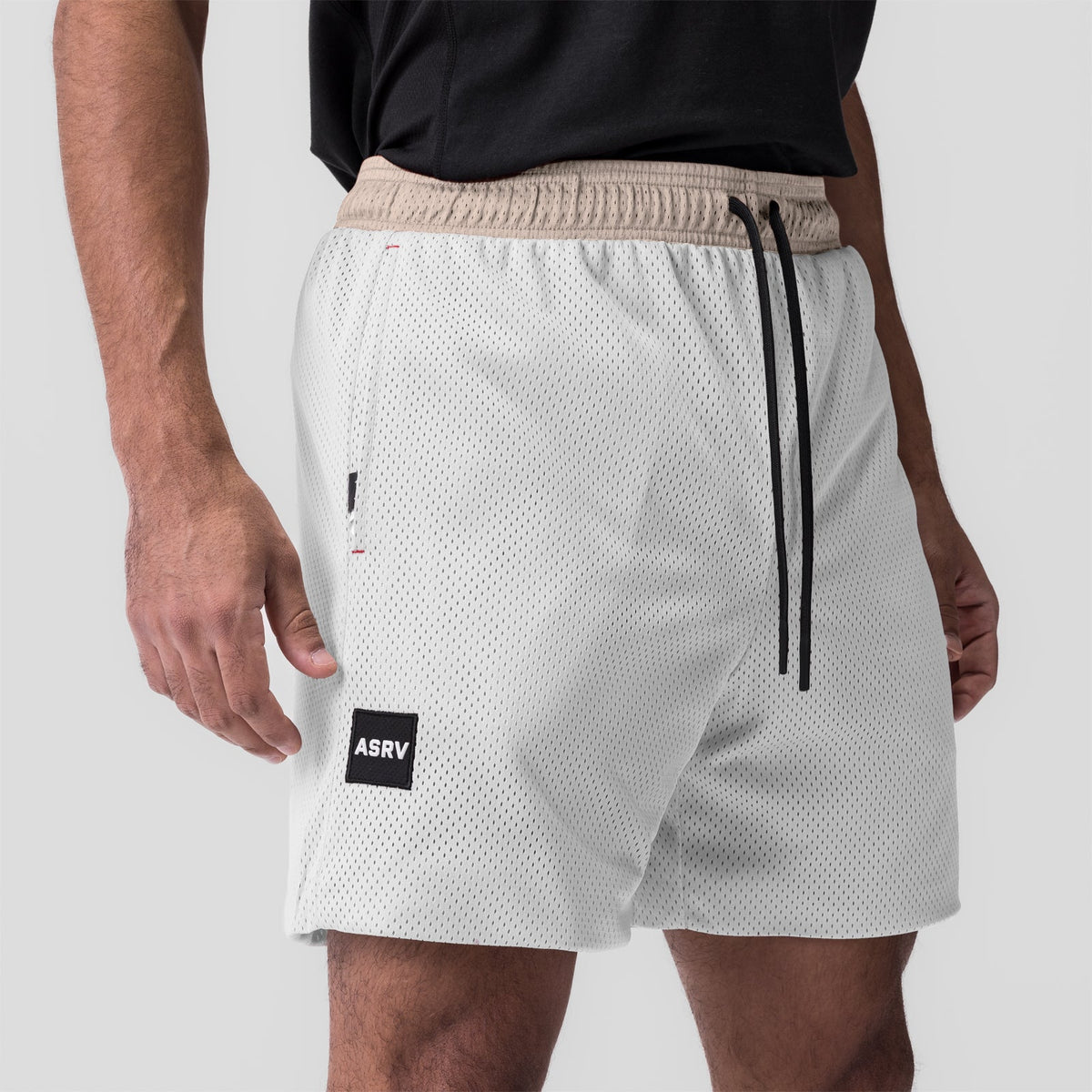 0795. SilverPlus™ Mesh Reversible Short - Beige/White | ASRV