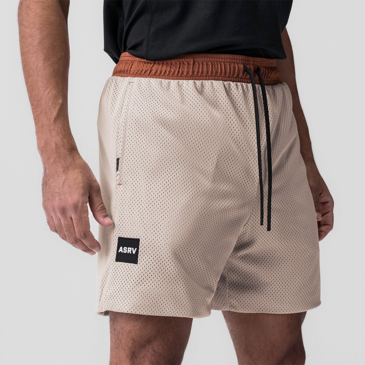 0795. SilverPlus™ Mesh Reversible Short - Rust/Beige | ASRV