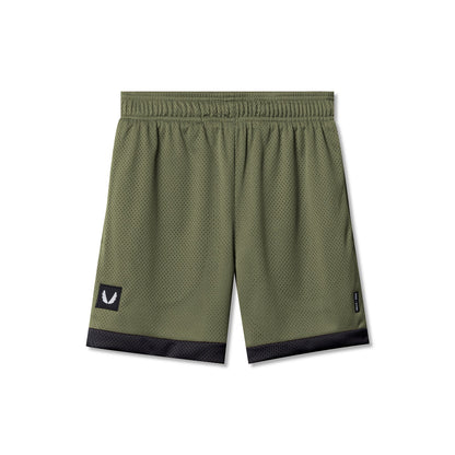 0795. SilverPlus™ Mesh Reversible Short - Olive/Black | ASRV