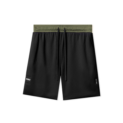 0795. SilverPlus™ Mesh Reversible Short - Olive/Black | ASRV