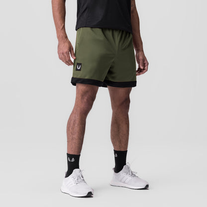 0795. SilverPlus™ Mesh Reversible Short - Olive/Black | ASRV