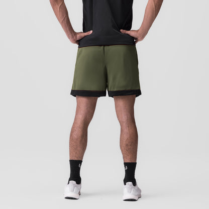 0795. SilverPlus™ Mesh Reversible Short - Olive/Black | ASRV