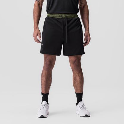 0795. SilverPlus™ Mesh Reversible Short - Olive/Black | ASRV
