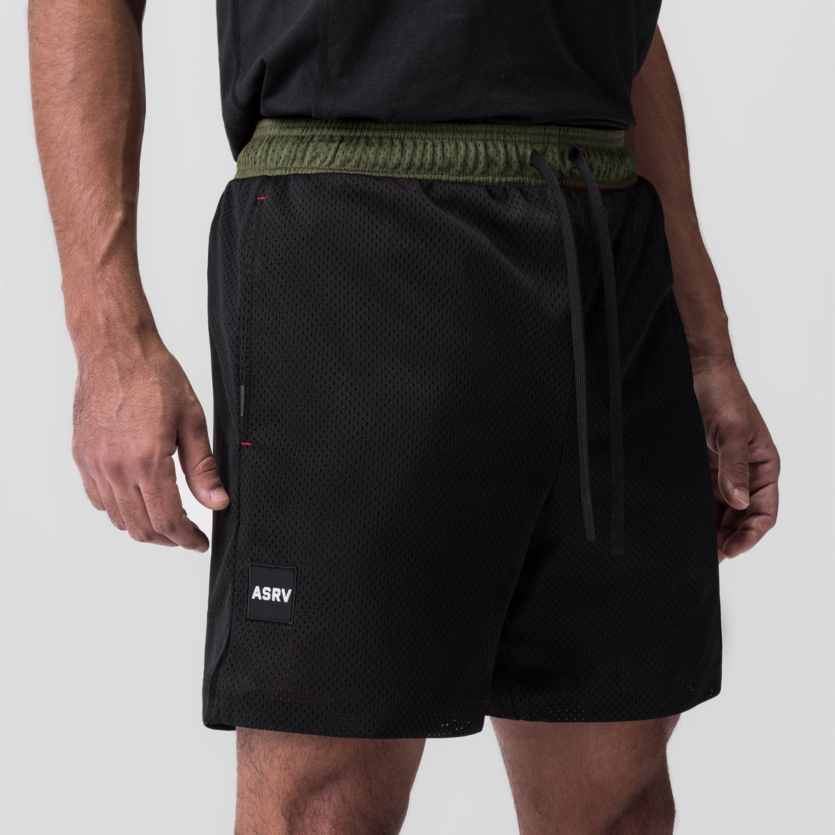 0795. SilverPlus™ Mesh Reversible Short - Olive/Black | ASRV