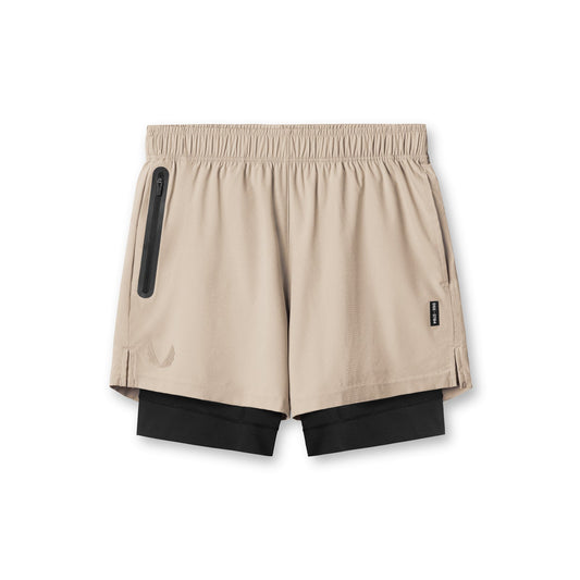 0784. Ultralite™ 6" Liner Short - Beige/Black | ASRV