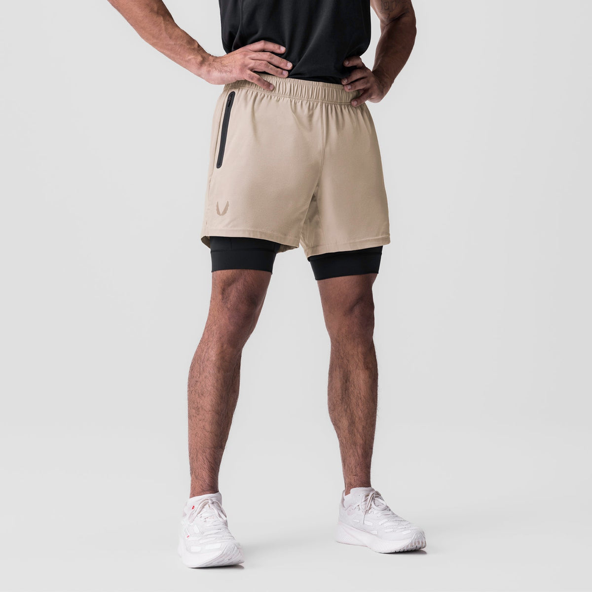 0784. Ultralite™ 6" Liner Short - Beige/Black | ASRV