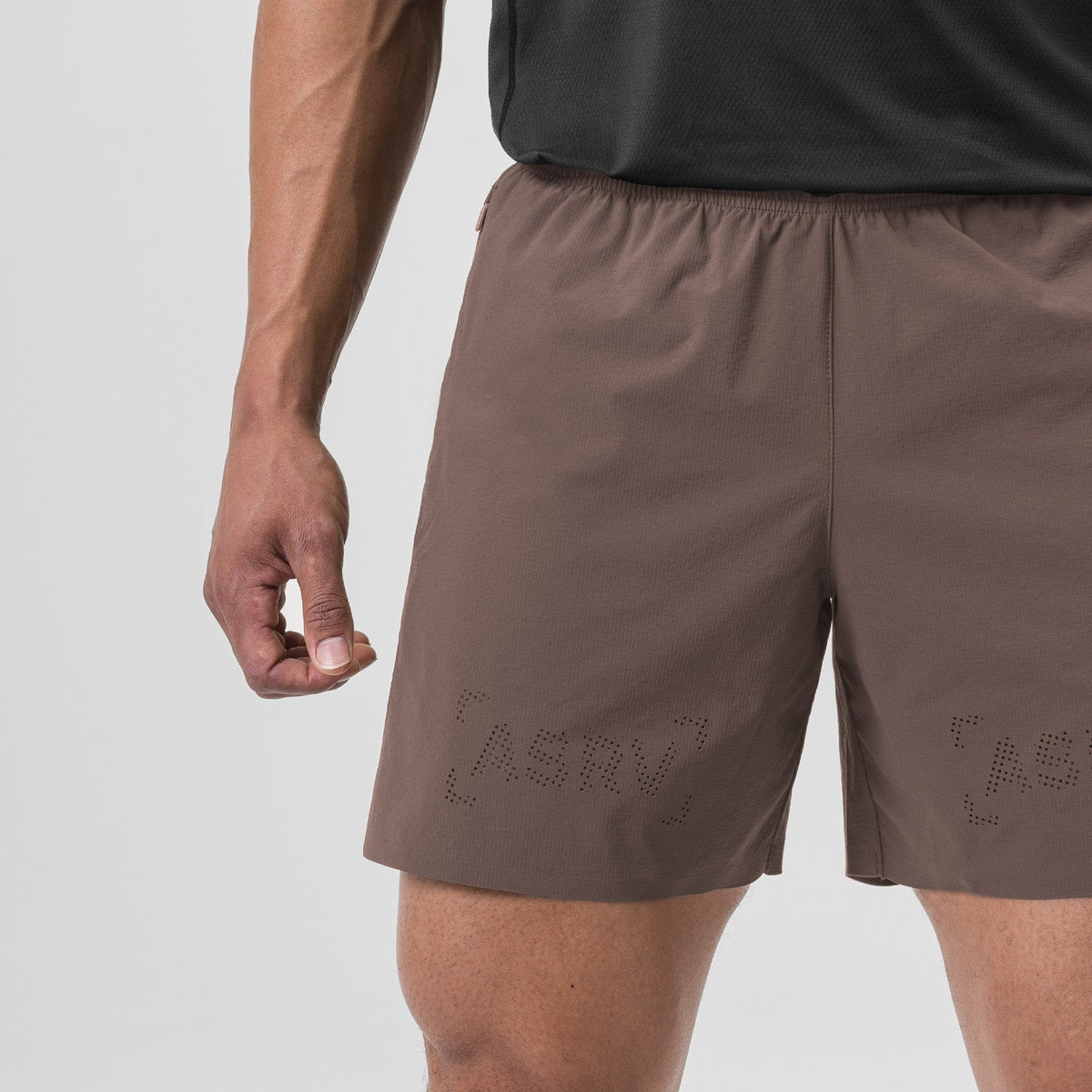 0737. Ripstop 6" Perforated Short - Deep Taupe | ASRV